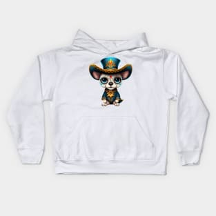 Dia de los Muertos Dog #7 Kids Hoodie